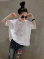 Summer T Shirt 3 D Figures Cartoon Shirt Loose Short Sleeve T shirt Loose White Black