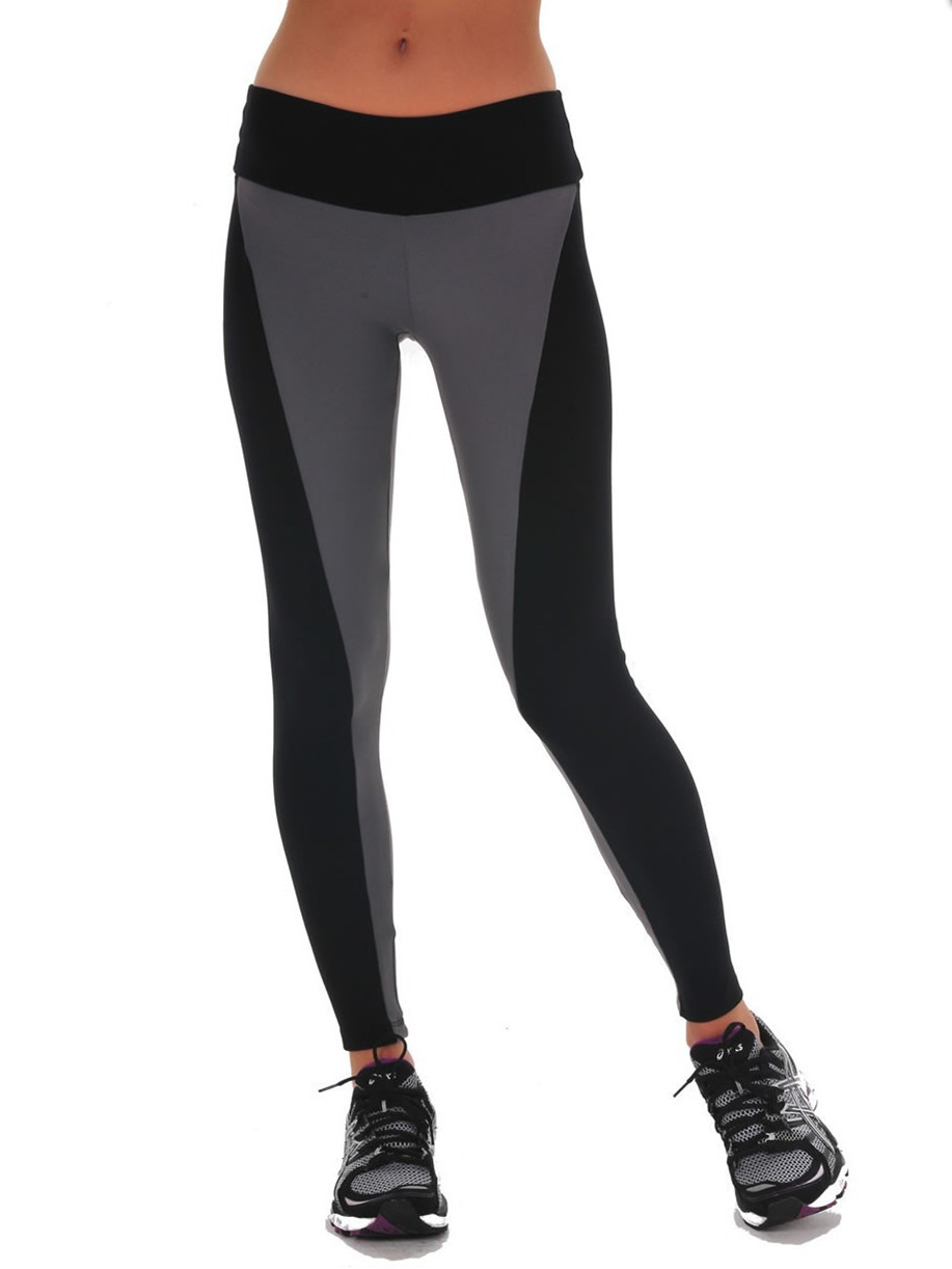Women Sports Foldover Bootleg Flare Pants Elastic Wicking Force Exercise Tights Female Elastic Running Trousers Leggings