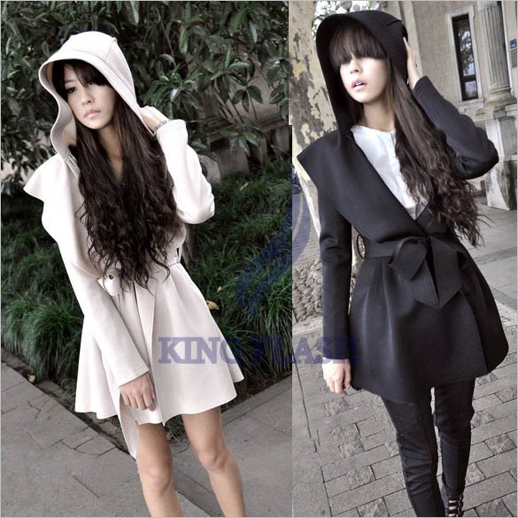 Black dress coat with hood - All Pictures top