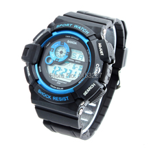Envío gratis 2014 recién llegado de silicona banda brújula electrónica digital men sports gran dial relojes para hombre
