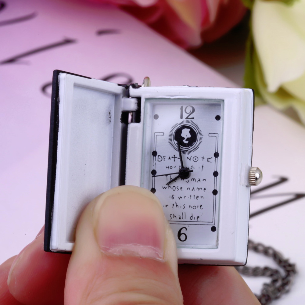 1pcs Hot Worldiwde Vintage Unique Death Note Book Quartz Pocket Watch Pendant Necklace Gift Hot Popular