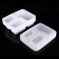 10pcs 1000ML 3 Compartment Reusable Plastic Food Storage Containers Food Storage Box Microwave Dishwasher Safe Bento