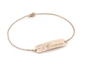 Rose Golden Engraved Clovers Name Bracelet Sterling Silver Charm Plant Female Bracelet Personalized Tag Jewelry