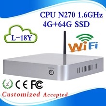 HOT L18Y N270 4G RAM  ssd 64gb mini pc quad core mini pcs support wireless keyboard, mouse and touch screen