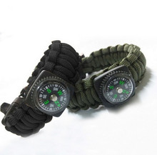 Outdoor Camping Parachute Cord tool Emergency emergency Kit Survival Bracelet Rope with Buckle Compass bracelet