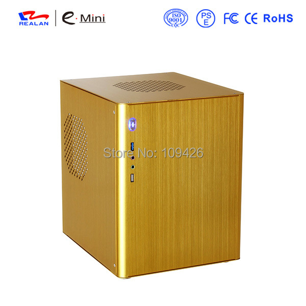 Купить realan d5 вертикальные Золотой алюминиевый мини-itx корпус для ...