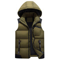 Vest men Sleeveless duck down jacket veste homme Winter Male Hooded Men s Thickening Waistcoat