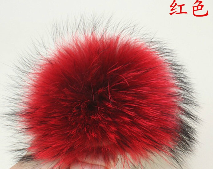 100% Genuine Raccoon Fur Ball fur pom poms 12-13CM for winter Skullies Beanies hat knited cap iphone key accessories Promotion (3)