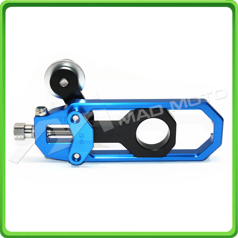 MAD MOTO free shipping Aluminum motorcycle Chain Tensioner Adjuster with spool fit for YAMAHA YZF R1 2006 YZF-R1 06 blueblack 12