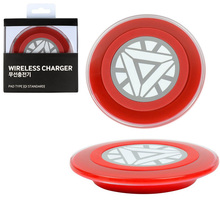 2015 Hot Sale AVENGERS Qi Wireless Charging pad for SAMSUNG GALAXY S6 S6 Edge G9200 G920F G9250 G925F Iron Man Wireless Chargers