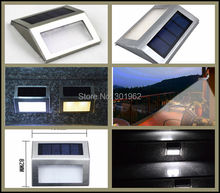 60Pcs lot Solar Power Steel LED Light Pathway Path Road Stairways Landscape Step Stairs Wall Garden
