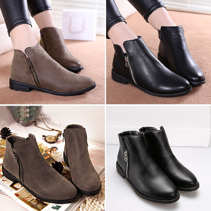 Womens Low Heel Ankle Boots - Cr Boot