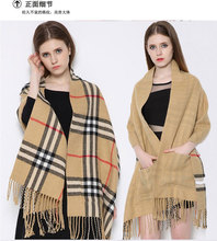 200x50cm winter acrylic cashmere tartan plaid scarf brand blanket shawl designer pashmina wrap stole for Lady Women Girl