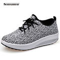 2016Women Spring Summer Gingham Flat Platform Casual Shoes Women s Walking Shoes Woman 4 5cm Heels
