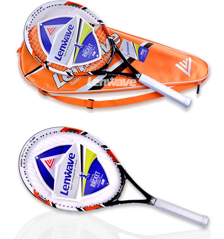 1 Piece Carbon Fiber Tennis Rackets Lenwave Brand Men Women Sports Training Tennis Raquete