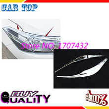Car styling ABS Chrome Front HeadLight Eyebrow Trim Cover Sticker For Toyota VIOS 2014 Model Exterior Decoration car accessorie