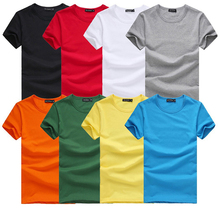 2015 Free Shipping new Slim dark green red orange blue gray black white T shirts Slim Fit Short Sleeve Men T-shirt 6 size S-3XL