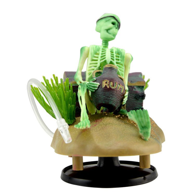 Fish Tank Aquarium Skeleton Drunken Rum ActionAir Aquariums Ornament