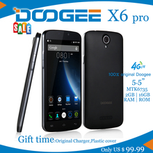 NEW Smartphone Doogee X6 Pro MTK6735 QuadCore 1.3GHz 5.5Inch HD 2GB RAM+16GB ROM Dual SIM WCDMA 8.0MP Camera 3000mAH Android5.1