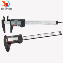 150mm 6inch LCD Digital Electronic Carbon Fiber Vernier Caliper Gauge Micrometer free shipping