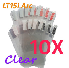 10pcs Ultra Clear screen protector anti glare phone bags cases protective film For SONY LT15i Xperia