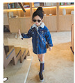 Baby Girls Denim Jackets Coat Fur Collar Parkas Plus Thick Winter Warm Children Outerwear Long
