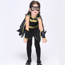 Set Batman Baby Girls Fancy Dress Superhero Faux Leather KID’S Halloween Costume 4-6(105-125cm )