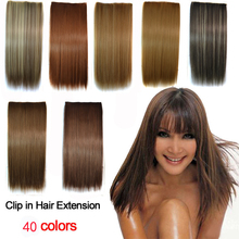 1PC 120G Woman straight Clip In Hair Extension 30 Colors One Piece For Full Head Long Hair Extension Hairpieces free shipping