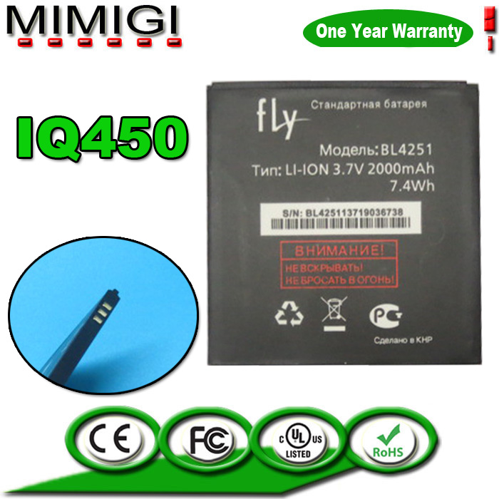  2000  BL4251   Fly IQ450  Baterai   +   +  