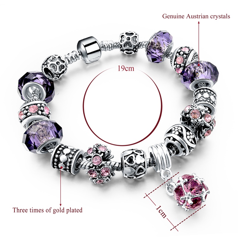 purple crystal bracelet