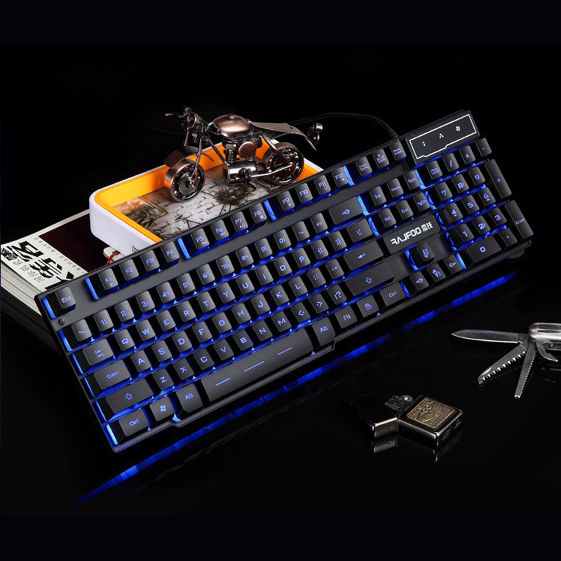 Hot RAJFOO Original Mechanical Touch Keyboard Floating 3 Color Backlit