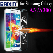 Newest Premium Tempered Glass film for samsung galaxy A3 A300 Anti-shatter Screen Protector panel guard film Free dhipping