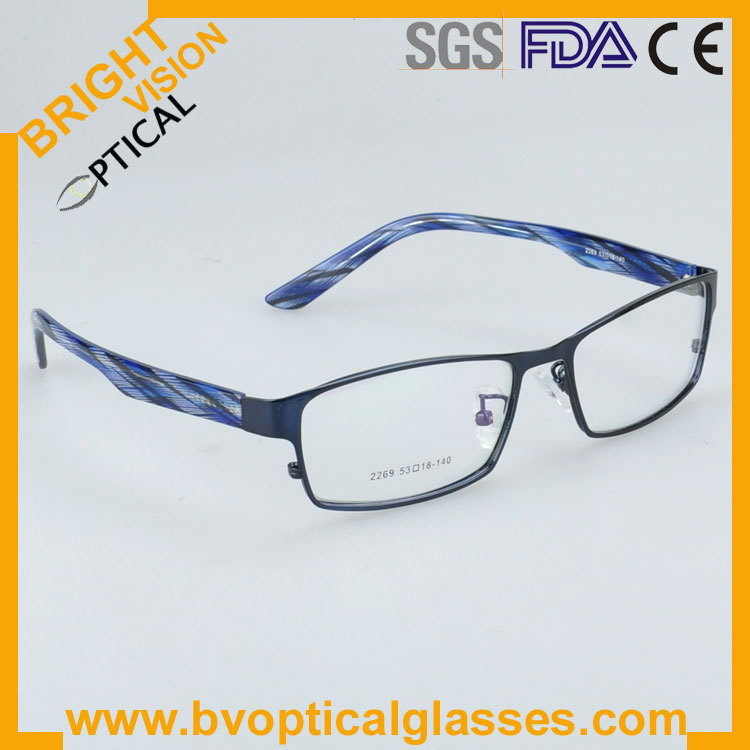 2014 new style colorful striped full rim metal optical eyewear glasses for men 2269