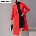 2017 Autumn High Quality Trend Street Women s Woollen Blends Coat Casual Long Outerwear Loose Winter