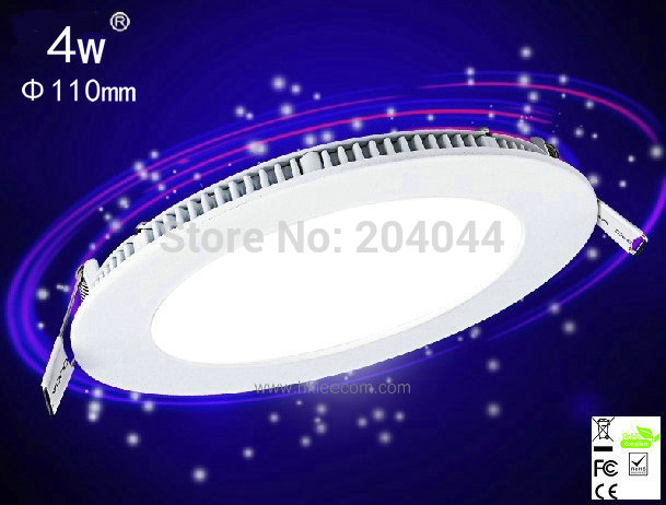 free:8pcs/lot 4W LED Panel Light, 110mm, Epistar Chip, 300lm, CE-/RoHS-certified, AC 85-265V 4W LED Panel Light Manufacturer