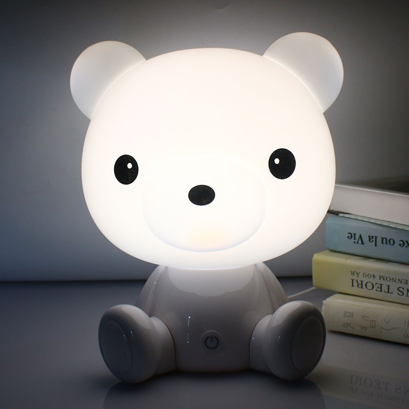 1pc White Bear Eyecare Night Light, Bedside Lamp Accompany Lamp For Baby , Soft Light Matte Shade SGNL004 (1)