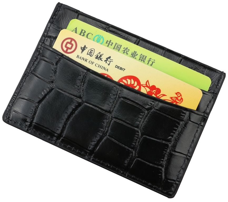 100% Genuine Pebble or Crocodile pattern Leather credit card case card holder ID Card Holder ...