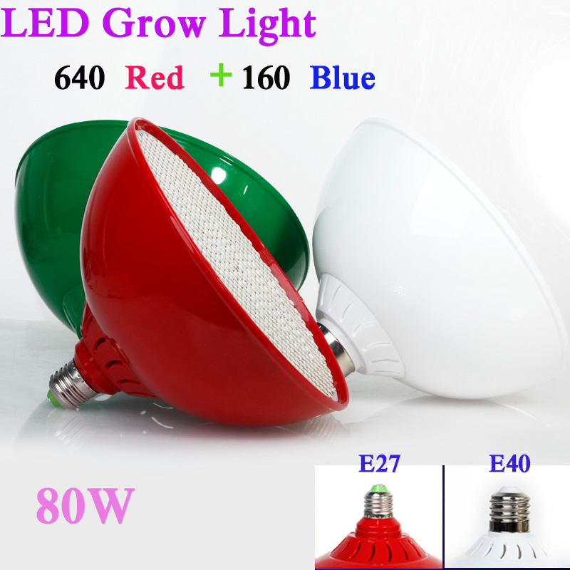 E27/E40 80W SMD3528 AC85~265V Red+Blue LED Grow Light Garden Lamps LED Hydroponics Lamps For Flowers and Plants