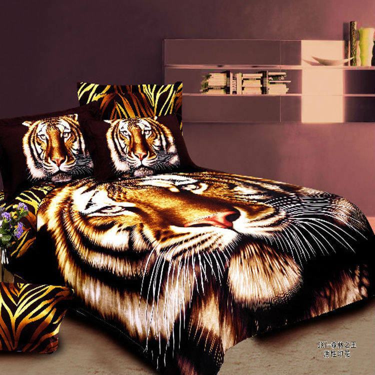 vivid animal brown tiger print colorfast 4pc cotton vivid animal brown tiger print colorfast 4pc cotton