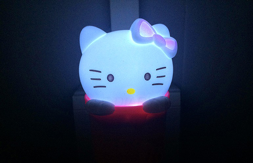 Wholesale- LEDIARY Hello Kitty LED Night Light/Baby Lamp 100-230V US/EU ...