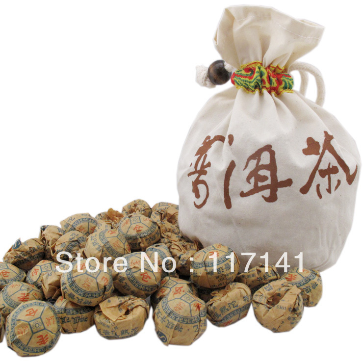 30 pcs bag Ginseng flower Pu er tea Gift bag Free Mini Yunnan Puer tea Chinese