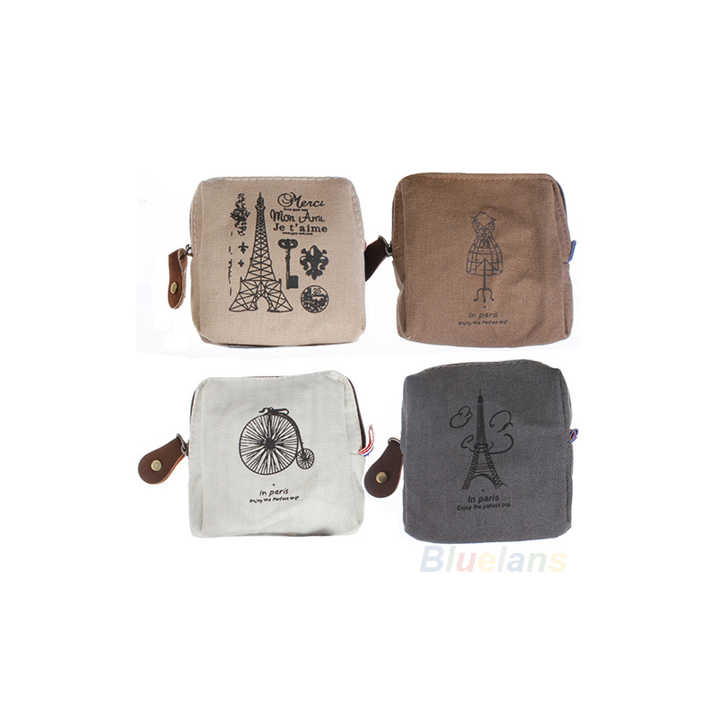 2014 New Classic Retro Canvas Tower Wallet Card Key Coin Purse Bag Pouch Case 4 pattern for Women Girl WM0233