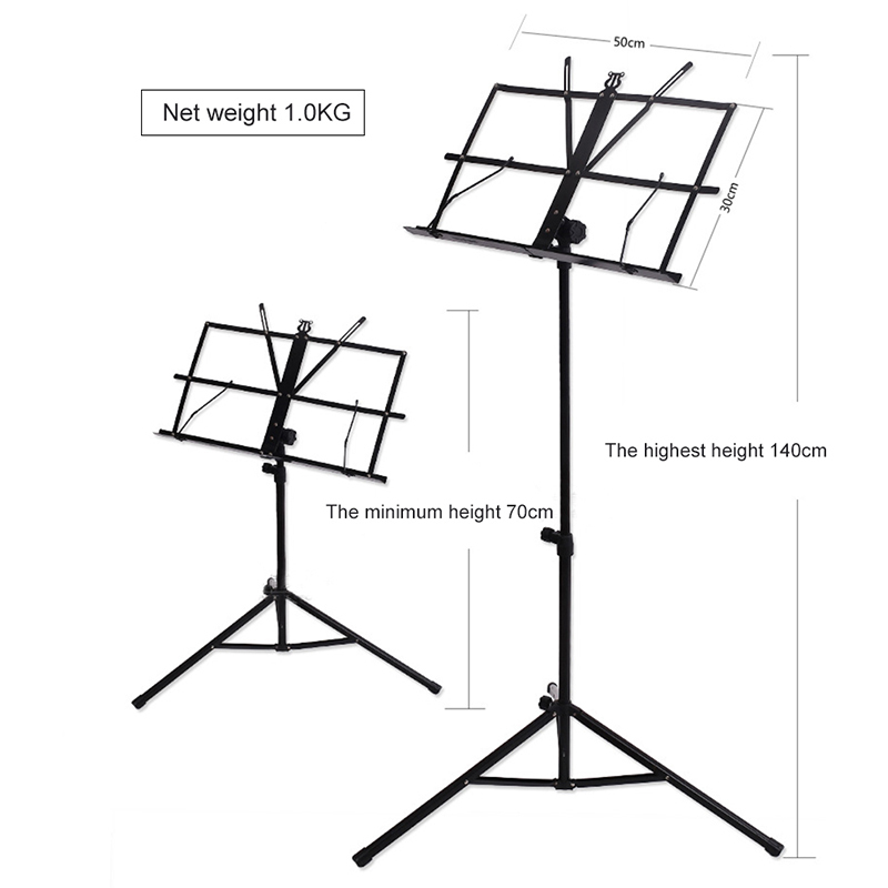 Adjustable Music Conductor Stand Sheet Metal Tripod Holder Mount