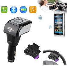 2015 NEW Bluetooth Car Kit Bluetooth MP3 Player Handsfree FM Transmitter Modulator Steering Wheel Control+Remote+USB SD MMC TF