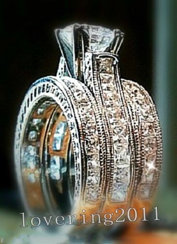 3 banded womens wedding ring set