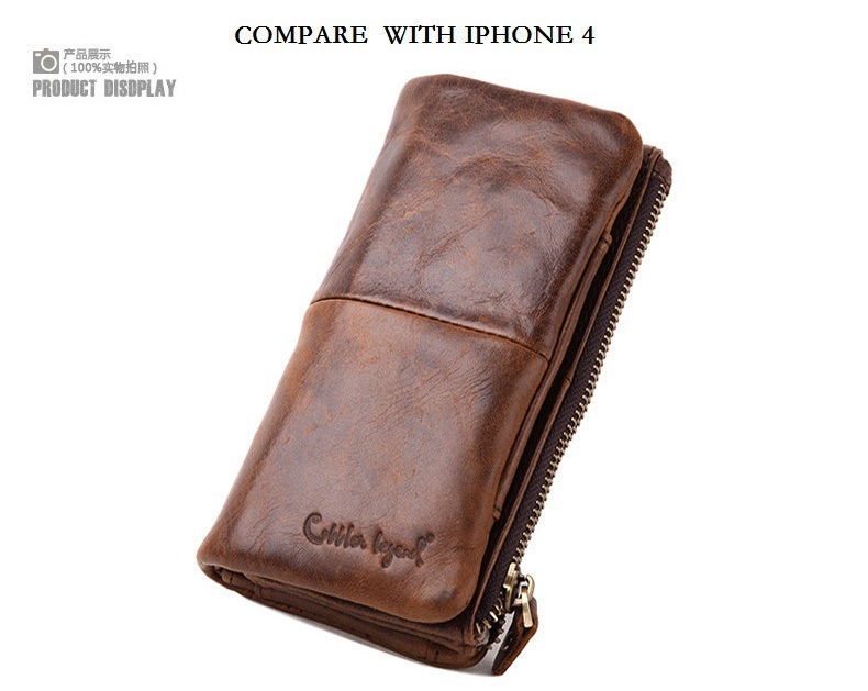 Hot Sales 2015 New Brand Men's Casual Long Wallet Genniune Leather