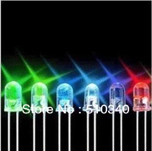 100PCS,5 value Ultra Bright R,G,B,W,Y,LEDs,5mm Free Shipping Water Clear LED Light Diode kit,5mm