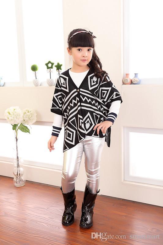  New Arrival Kid Girls Mother Loose Family Stripes Batwing Sleeve Cardigans Sweaters Asymmetric Buttons V Neck Christmas Casual Outwears