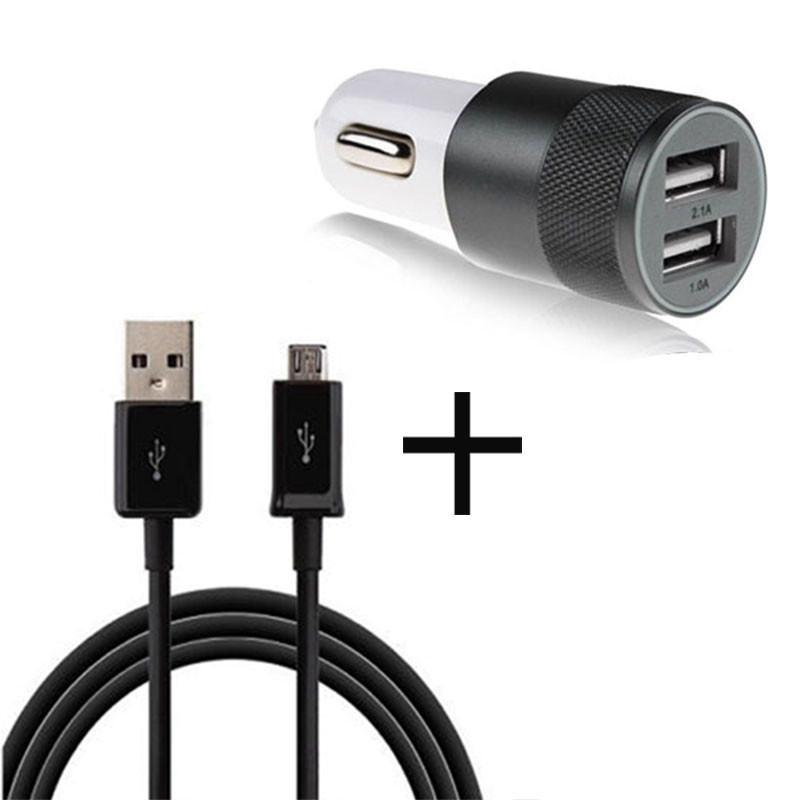 HOT 3.3FT 1M Micro USB Data Cable +Dual Car charger Adapter Suitable for Samsung Galaxy S4 S3 III Note 2 II I9500 I9300 Freeship