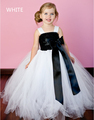 5 Color new Ribbon Bow 2T 10Y White Flower Girl Tutu Dress For Birthday Photo Wedding